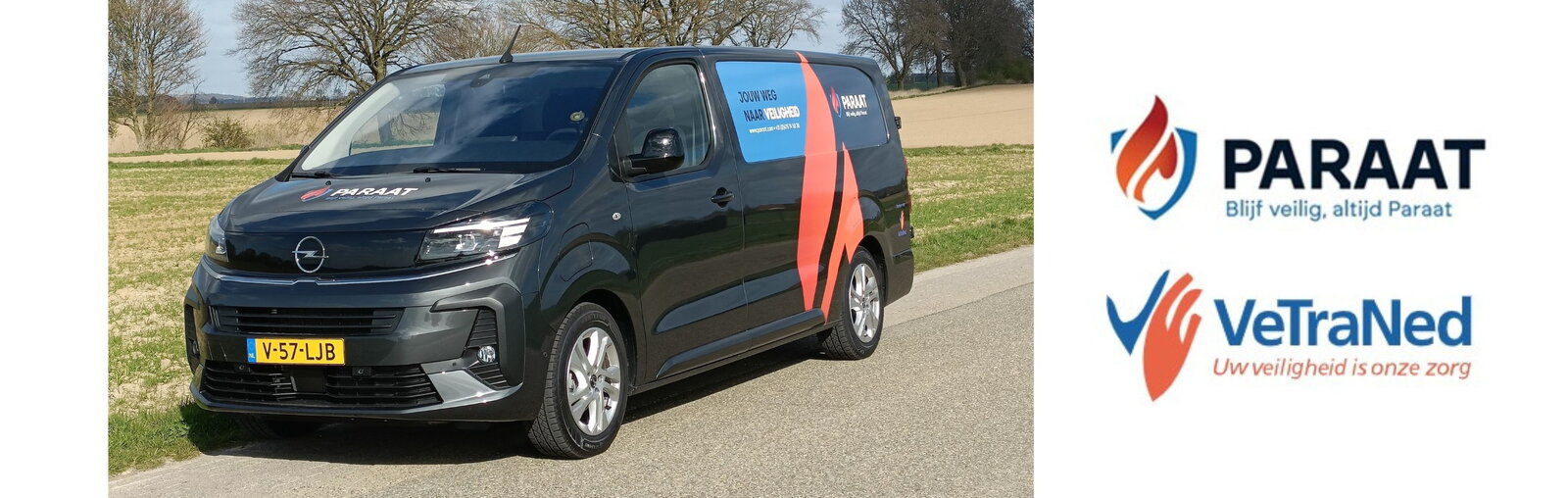 Headerbeeld met elektrische bestelauto en logo's Vetraned en Paraat
