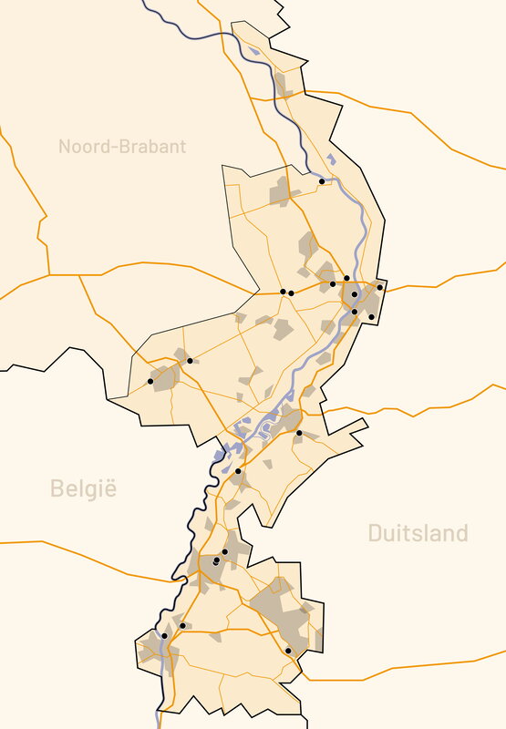 Illustratie met laadpunten voor elektrische trucks in Limburg