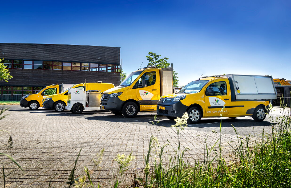 Het elektrische wagenpark van de gemeente Peel en Maas op een rij: 4 vervoermiddelen