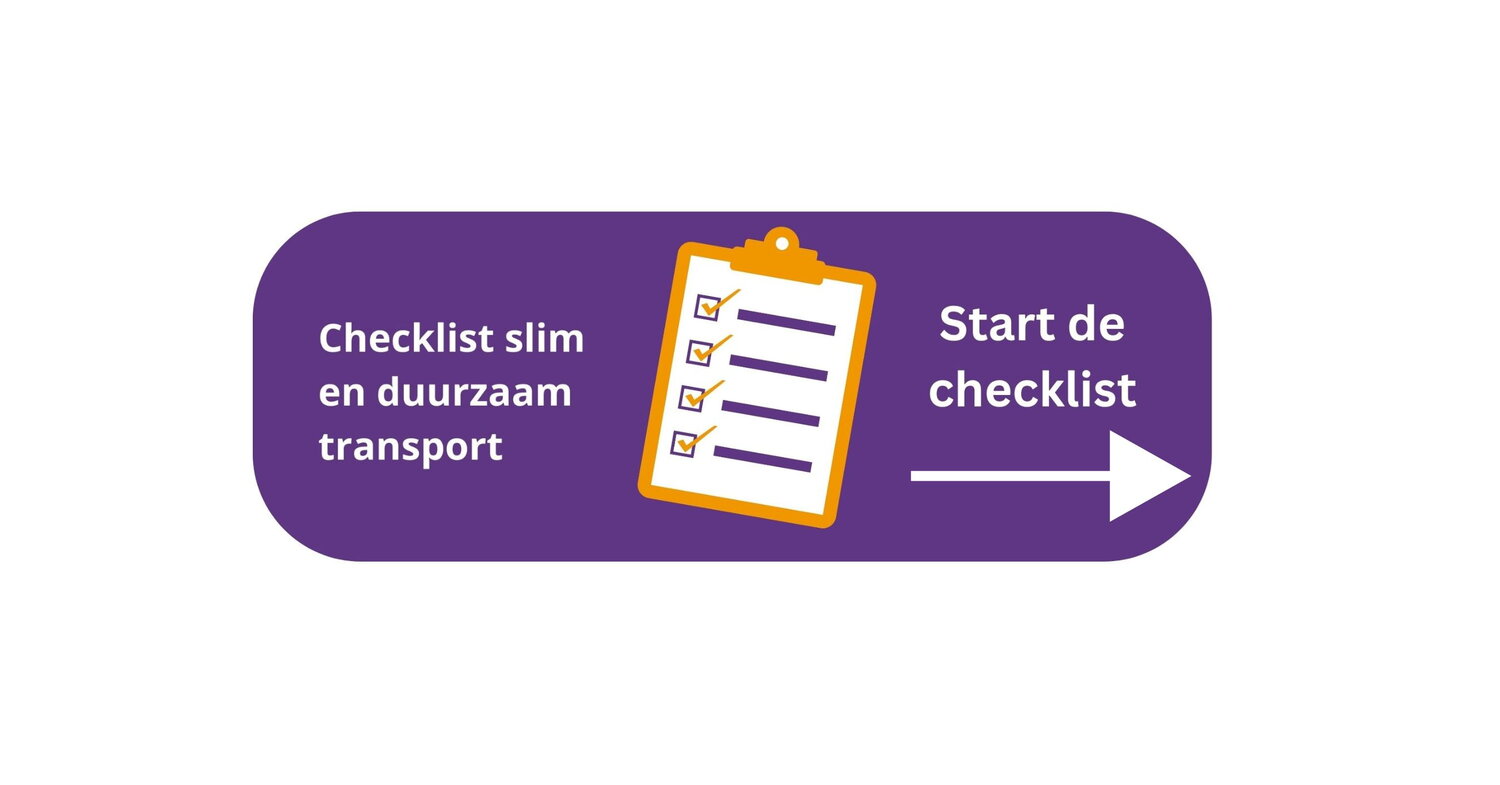 Button die aangeeft: Checklist slimme en duurzame logistiek; start de checklist